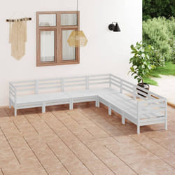 vidaXL Garden Lounge Set Outdoor Lounge Set 7 Piece Solid Wood Pine White