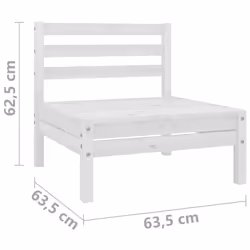 vidaXL Garden Lounge Set Outdoor Lounge Set 10 Piece Solid Wood Pine White - Additional view 6