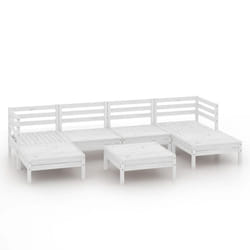 vidaXL Garden Lounge Set Outdoor Lounge Set 7 Piece White Solid Wood Pine