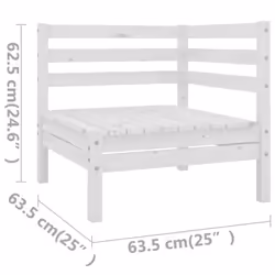 vidaXL Garden Lounge Set Outdoor Lounge Set 7 Piece White Solid Wood Pine - Additional view 5