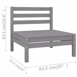 vidaXL Garden Lounge Set Outdoor Sofa Set Couch 7 Piece Grey Solid Wood Pine - Additional view 5