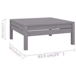 vidaXL Garden Lounge Set Outdoor Sofa Set Couch 7 Piece Grey Solid Wood Pine - Additional view 6