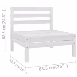 vidaXL Garden Lounge Set Outdoor Lounge Set 9 Piece White Solid Wood Pine - Additional view 5