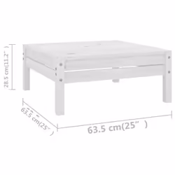vidaXL Garden Lounge Set Outdoor Lounge Set 9 Piece White Solid Wood Pine - Additional view 6