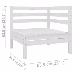 vidaXL Garden Lounge Set Outdoor Lounge Set 12 Piece White Solid Wood Pine