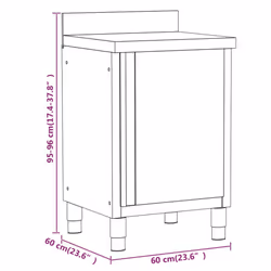 vidaXL 1/2X Commercial Kitchen Cabinet Stainless Steel Home with 2/3 Drawers - cabinets + cabinet with 2 drawers, 3 pcs - Additional view 7