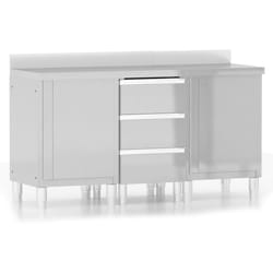 vidaXL 1/2X Commercial Kitchen Cabinet Stainless Steel Home with 2/3 Drawers - cabinets + cabinet with 3 drawers, 3 pcs