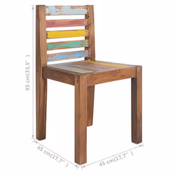 vidaXL 6x Dining Chairs Solid Reclaimed Wood Kitchen Wooden Chair Seating - Additional view 7
