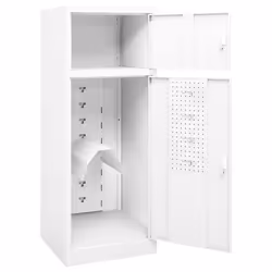 vidaXL Saddle Cabinet Steel Locker Harness Cabinet Multi Colours 105/140 cm - white - Additional view 4