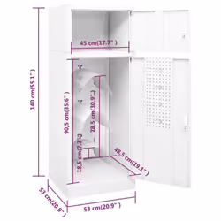 vidaXL Saddle Cabinet Steel Locker Harness Cabinet Multi Colours 105/140 cm - white - Additional view 8