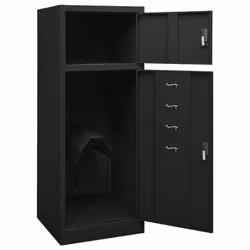 vidaXL Saddle Cabinet Steel Locker Harness Cabinet Multi Colours 105/140 cm - black - Additional view 6