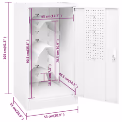 vidaXL Saddle Cabinet White Steel Indoor Storage Tack Locker Harness Cabinet - Additional view 3