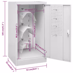 vidaXL Saddle Cabinet Light Grey Steel Storage Tack Locker Harness Cabinet - Additional view 8