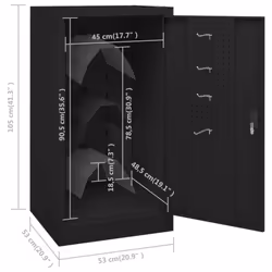 vidaXL Saddle Cabinet Black Steel Indoor Storage Tack Locker Harness Cabinet - Additional view 9