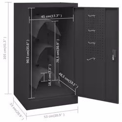 vidaXL Saddle Cabinet Anthracite Steel Storage Tack Locker Harness Cabinet - Additional view 10