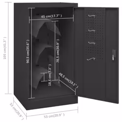 vidaXL Saddle Cabinet Anthracite Steel Storage Tack Locker Harness Cabinet - Additional view 2