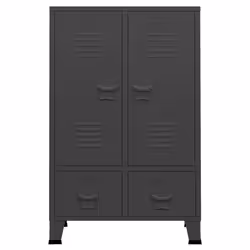 vidaXL Industrial Wardrobe Anthracite Steel Storage Organiser Closet Furniture