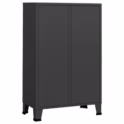 vidaXL Industrial Wardrobe Anthracite Steel Storage Organiser Closet Furniture - Additional view 4