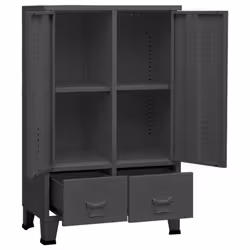 vidaXL Industrial Wardrobe Anthracite Steel Storage Organiser Closet Furniture - Additional view 5