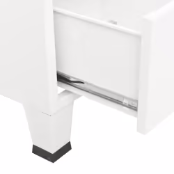 vidaXL Industrial Wardrobe White Metal Hanger Storage Cabinet Clothes Closet - Additional view 4