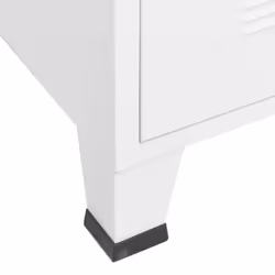 vidaXL Industrial Wardrobe White Metal Hanger Storage Cabinet Clothes Closet - Additional view 7