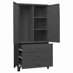 vidaXL Industrial Wardrobe Anthracite Metal Storage Cabinet Clothes Closet - Additional view 5