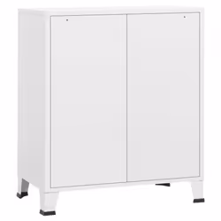vidaXL Industrial Drawer Cabinet White Metal Display Storage Cabinet Sideboard - Additional view 2