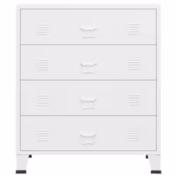 vidaXL Industrial Drawer Cabinet White Metal Display Storage Cabinet Sideboard - Additional view 8