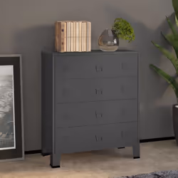 vidaXL Industrial Drawer Cabinet Anthracite Metal Storage Cabinet Sideboard