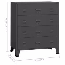 vidaXL Industrial Drawer Cabinet Anthracite Metal Storage Cabinet Sideboard - Additional view 5