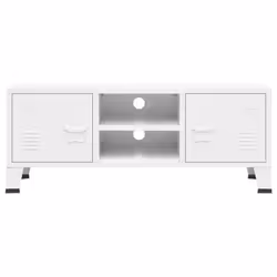 vidaXL Industrial TV Cabinet White Metal Media Hifi Cabinet TV Unit Sideboard - Additional view 2