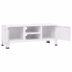 vidaXL Industrial TV Cabinet White Metal Media Hifi Cabinet TV Unit Sideboard - Additional view 5
