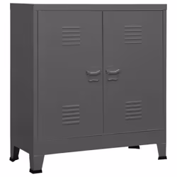 vidaXL Industrial Storage Chest Anthracite Steel Sideboard Cabinet Storage Box - Additional view 8