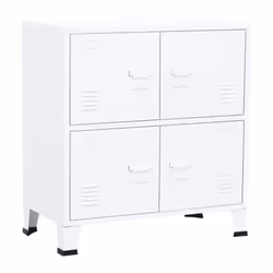 vidaXL Industrial Storage Chest White 75x40x80 cm Steel Sideboard Cabinet