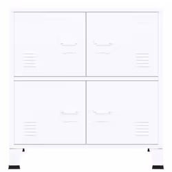 vidaXL Industrial Storage Chest White 75x40x80 cm Steel Sideboard Cabinet