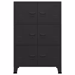 vidaXL Industrial Storage Chest Black 75x40x115 cm Metal Sideboard Cabinet - Additional view 4