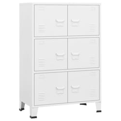 vidaXL Industrial Storage Chest Steel Sideboard Cabinet Multi Colours/Sizes - white