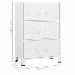 vidaXL Industrial Storage Chest Steel Sideboard Cabinet Multi Colours/Sizes - white - Additional view 7