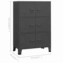 vidaXL Industrial Storage Chest Steel Sideboard Cabinet Multi Colours/Sizes - anthracite - Additional view 6