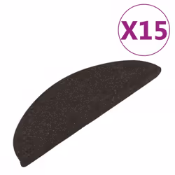 vidaXL Stair Mats Carpet Stair Tread Stair Step Rug Self-adhesive 15 pcs Black