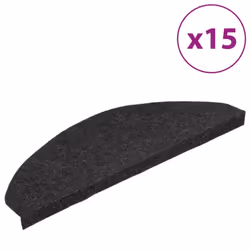 vidaXL Stair Mats Carpet Stair Tread Stair Step Rug Self-adhesive 15 pcs Black