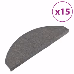 vidaXL Stair Mats Carpet Stair Tread Stair Step Rug Self-adhesive 15 pcs Grey