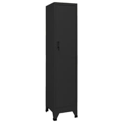 vidaXL Locker Cabinet Black 45 cm Steel Storage Home Office Cabinet Furniture