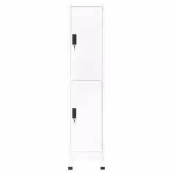 vidaXL Locker Cabinet White 45 cm Steel Storage Home Office Cabinet Furniture