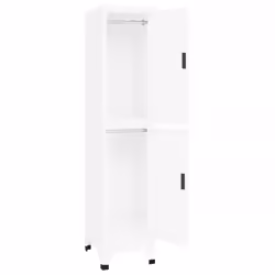 vidaXL Locker Cabinet White 45 cm Steel Storage Home Office Cabinet Furniture