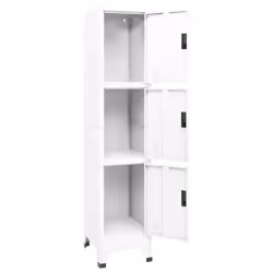 vidaXL Locker Cabinet White 45 cm Steel Storage Home Office Cabinet Furniture - Additional view 5