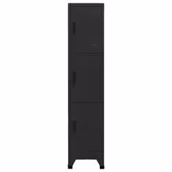 vidaXL Locker Cabinet Black 45 cm Steel Storage Home Office Cabinet Furniture