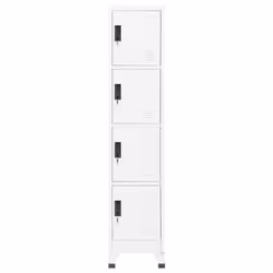 vidaXL Locker Cabinet White 45 cm Steel Storage Home Office Cabinet Furniture - Additional view 5