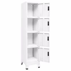 vidaXL Locker Cabinet White 45 cm Steel Storage Home Office Cabinet Furniture - Additional view 6