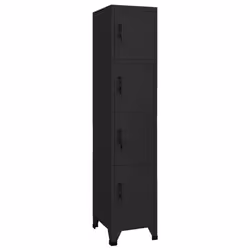 vidaXL Locker Cabinet Black 45 cm Steel Storage Home Office Cabinet Furniture